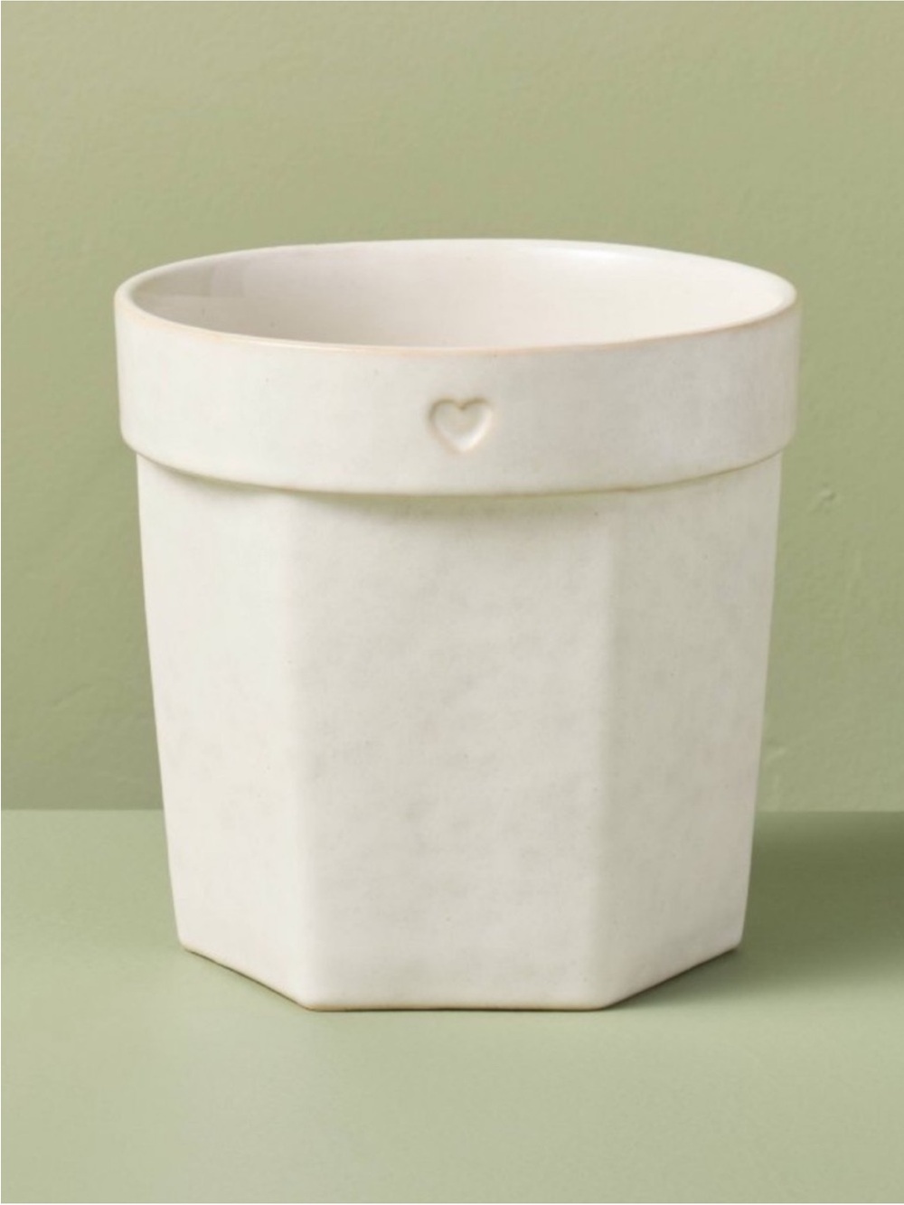 6” Ceramic Planter Pot with Heart Sour Cream - Hearth & Hand™ with Magnolia